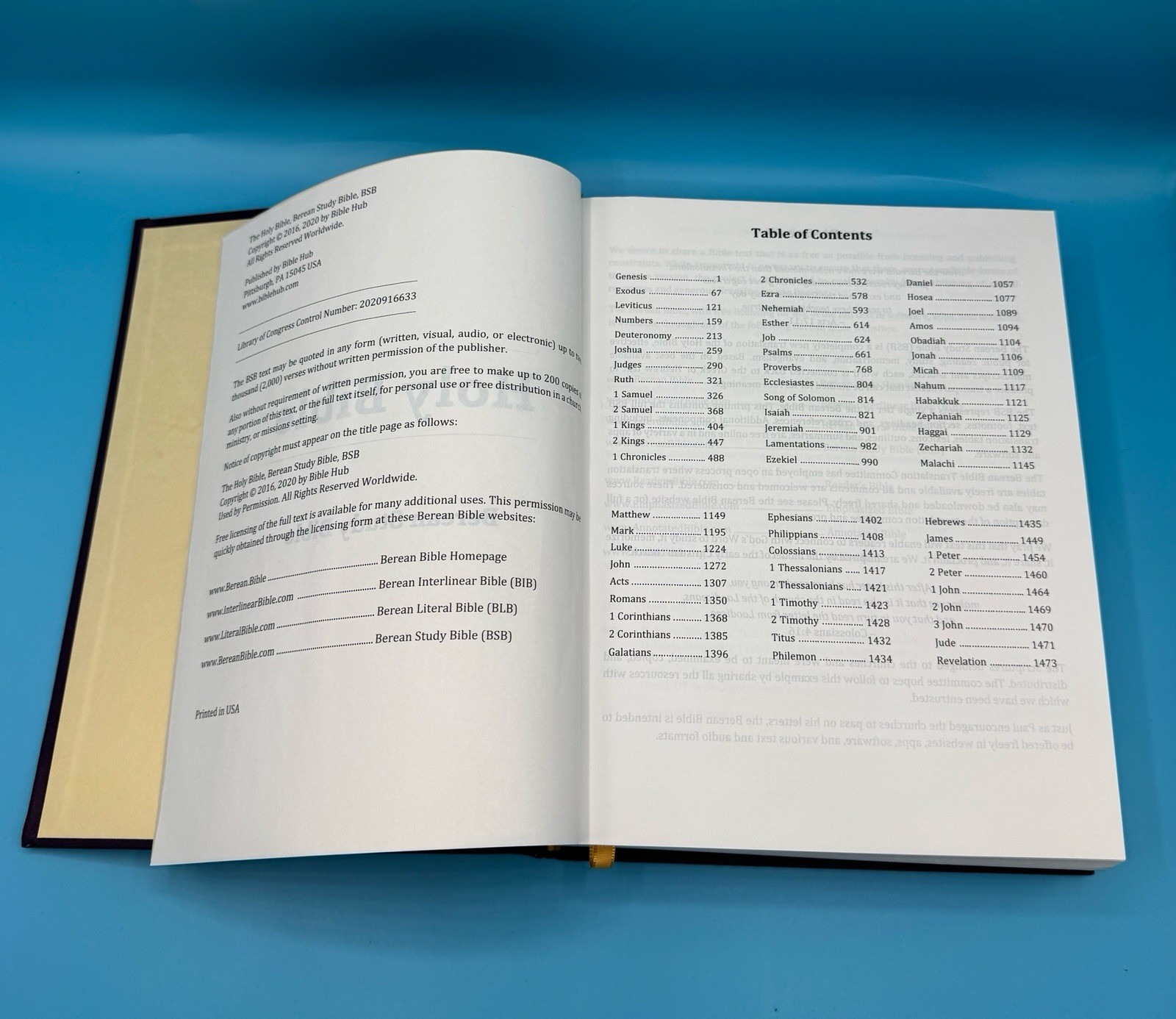 Berean Study Bible BSB — original 1st edition HC — 10.5 font, printed in USA
