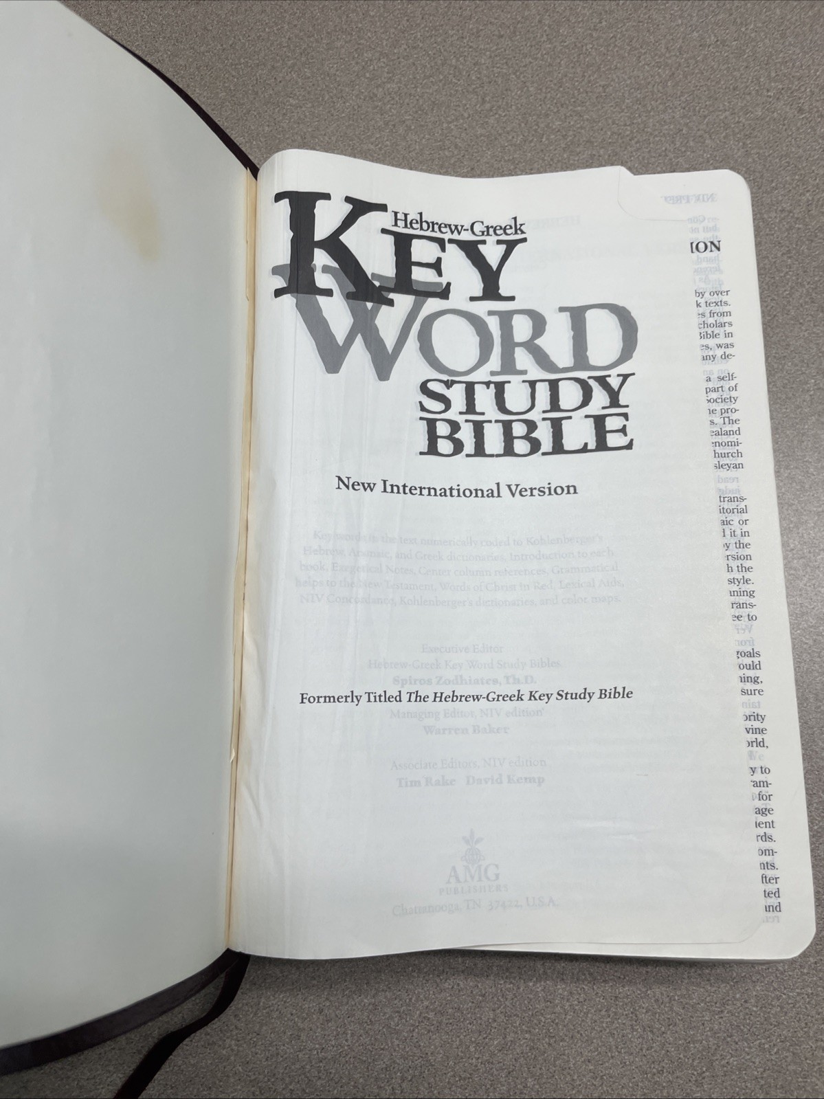 Hebrew-Greek Key Word Study Bible NIV (1984) bonded leather 1996 *USA print