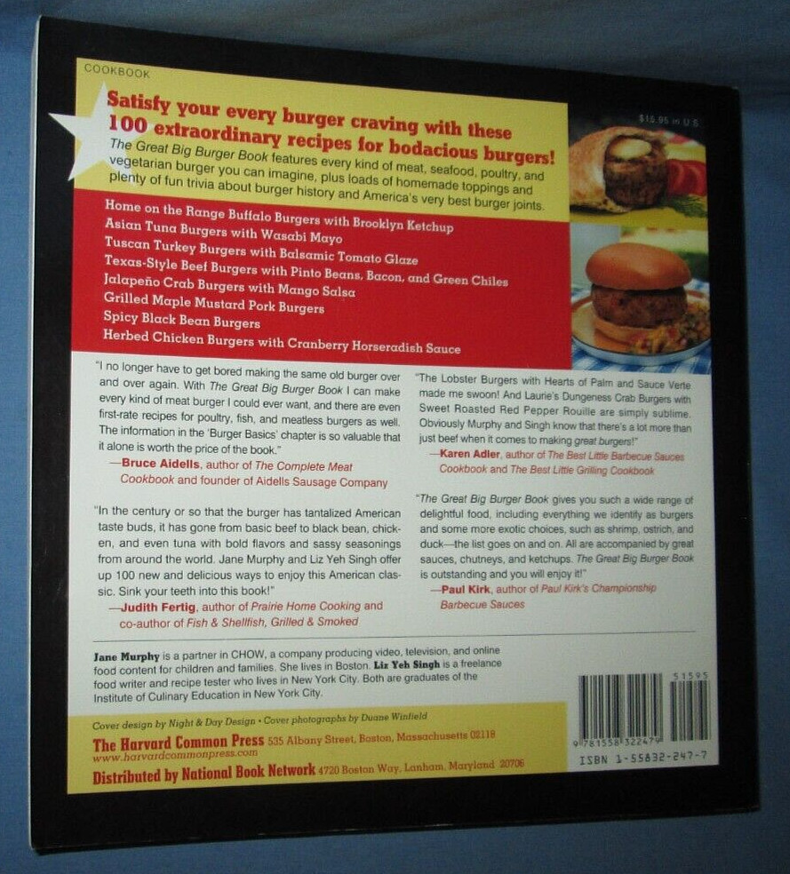 The Great Big Burger Book By Jane Murphy And Liz Yeh Singh, 2003, Trade PB