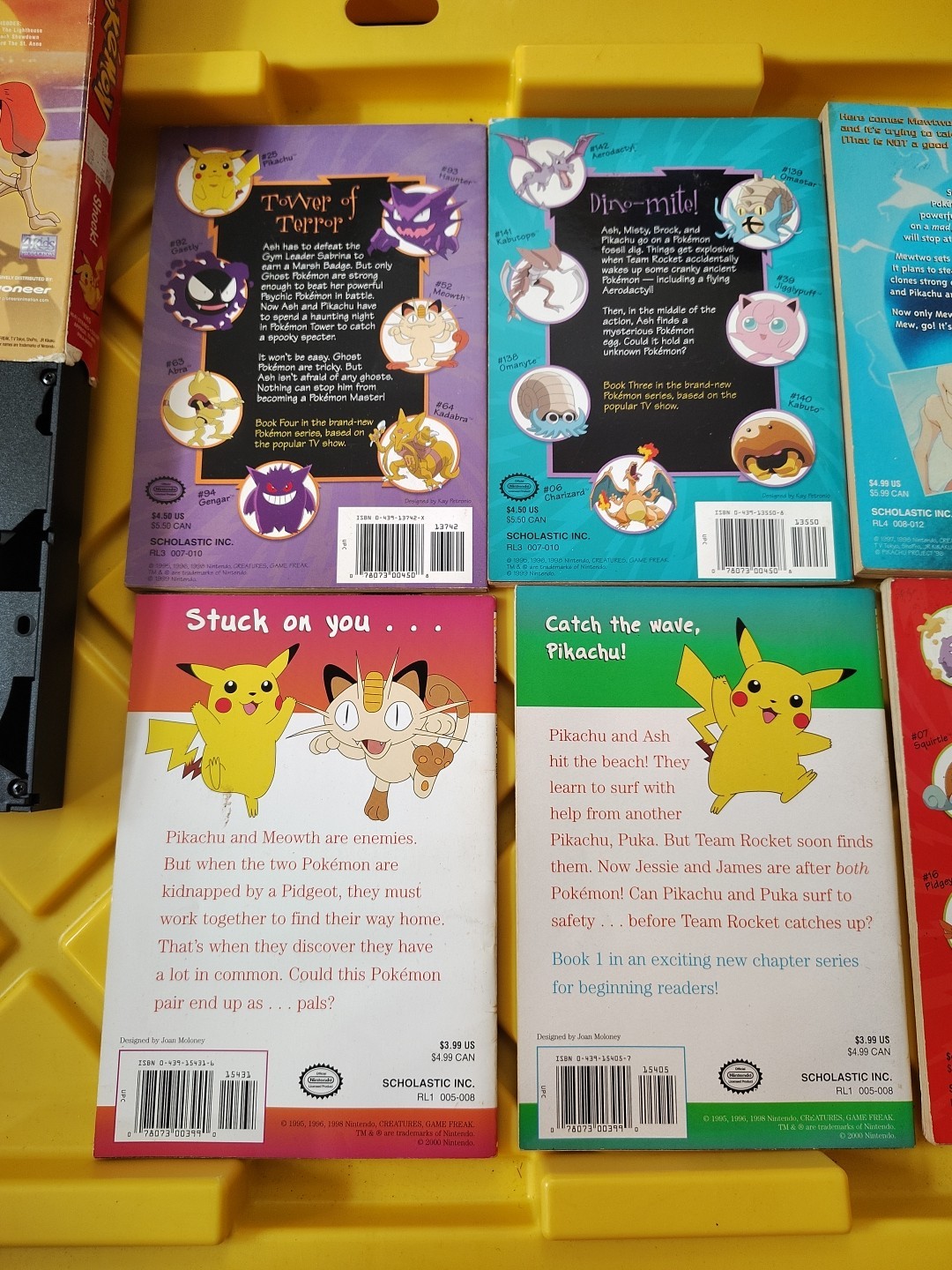 Pokemon Lot Of 6 Children’s Chapter Books Vintage 2 VHS Pokemon VHS