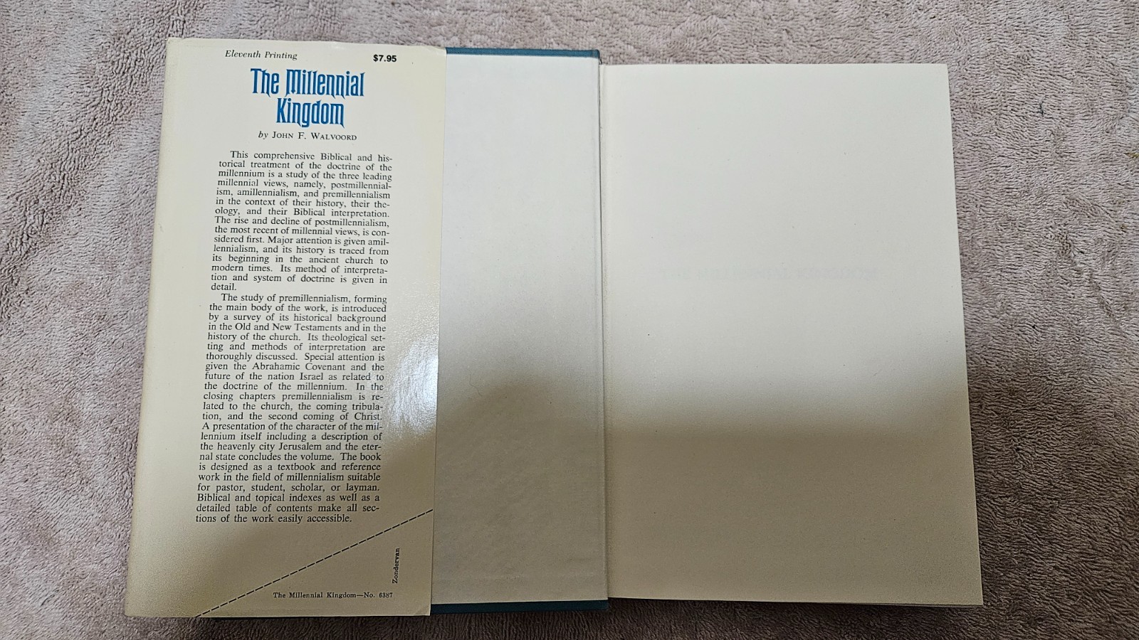 ‡ ✝️ Millennial Kingdom by Walvoord • 1977 11th Printing HCDJ Dispensational