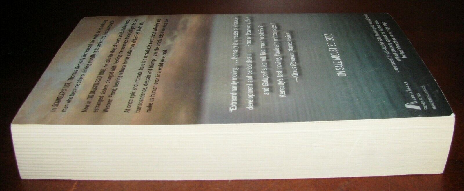 Daughters of Mars Thomas Keneally ARC Advance Reader Copy Atria Books 2013