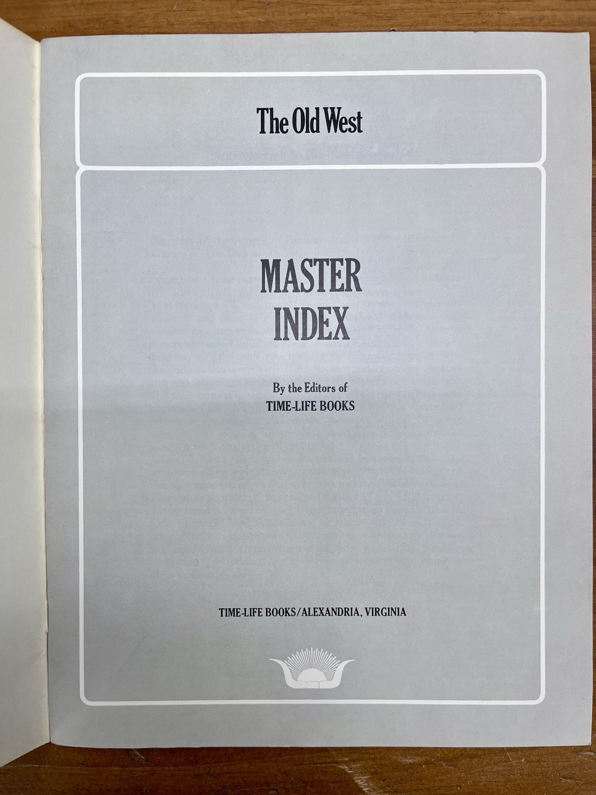 Time-Life Books – The Old West Series MASTER INDEX Booklet (1980)