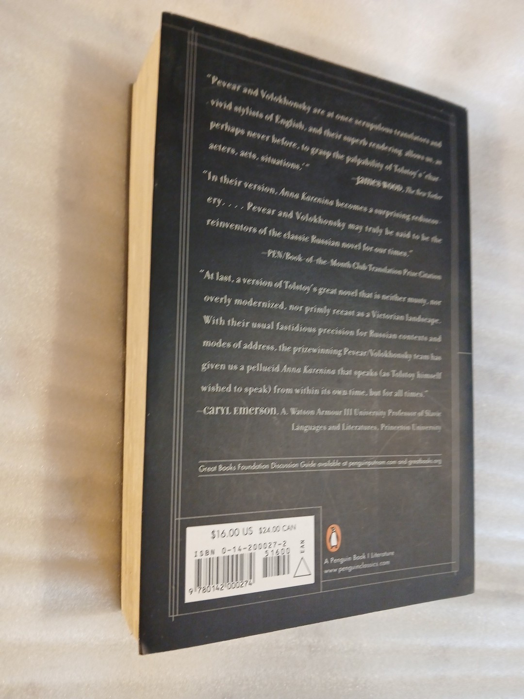 Anna Karenina by Leo Tolstoy Penguin Paperback Deluxe Edition