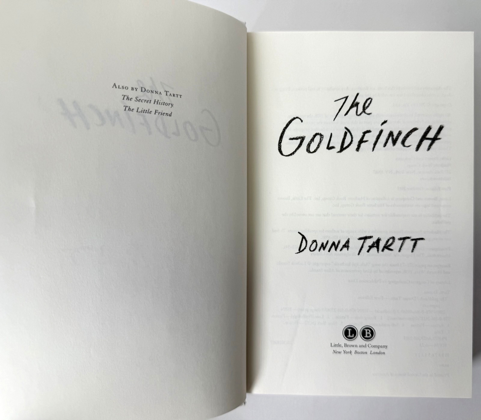 The Goldfinch (Pulitzer) by Donna Tartt, 2013 HCDJ 1st ed 1st printing in Mylar