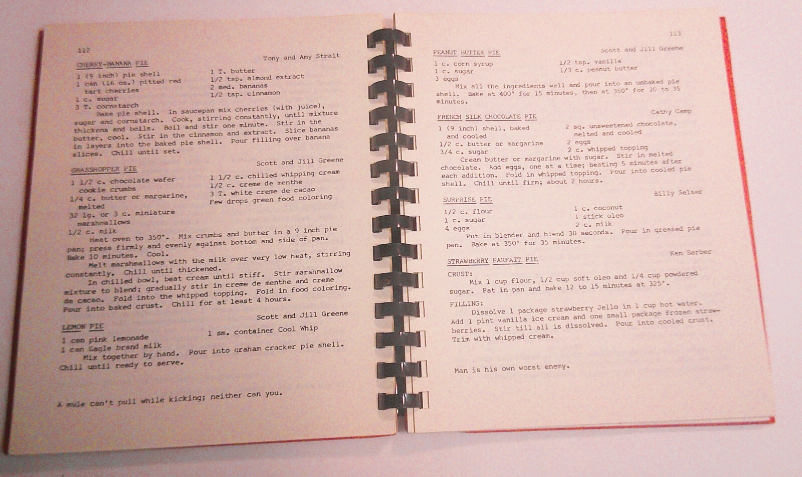 1980 Blackhurst School Cookbook Spiral Bound 168 pages