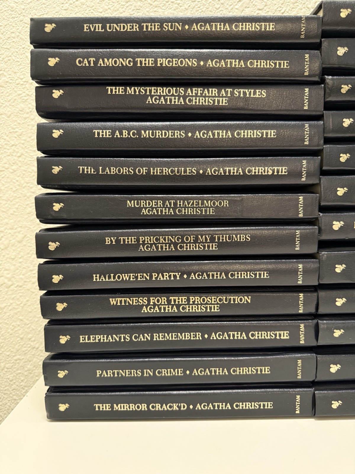 Agatha Christie Vintage Hardcover Collection Lot Bantam Mystery Books Poirot 26
