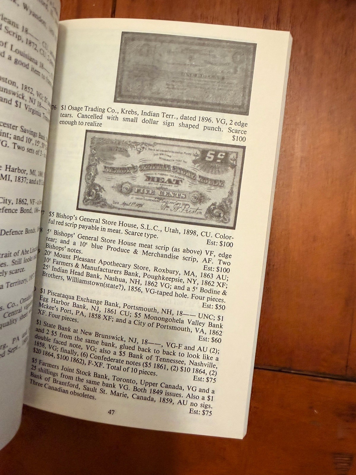 Hickman Oakes 34th Auction Catalog 1987 US National Currency Paper Money Referen