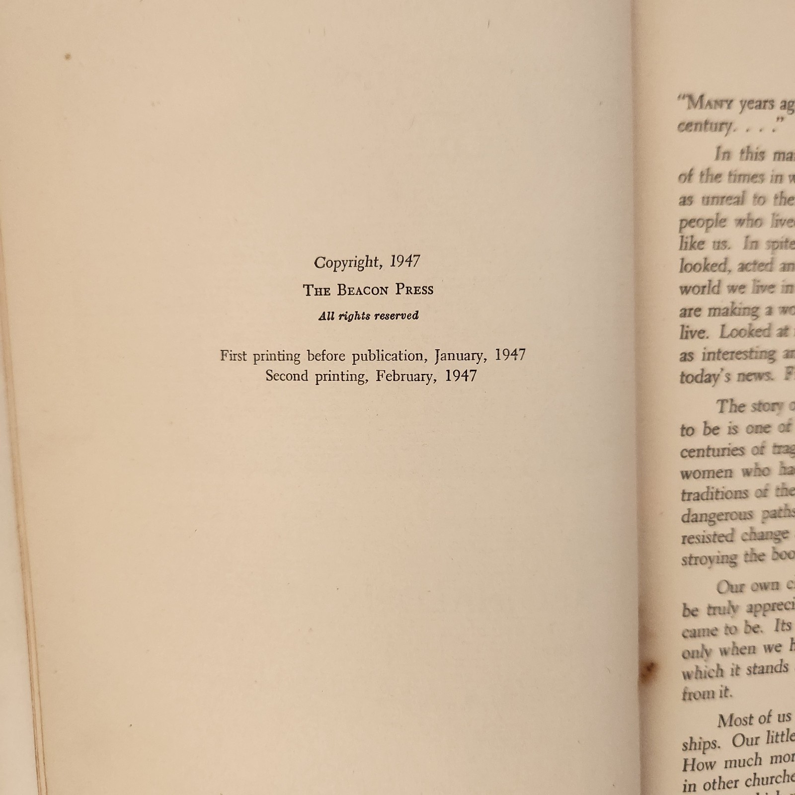 Church Across the Street Beacon Press 1947 Reginald Manwell Sophia Lyon Fahs