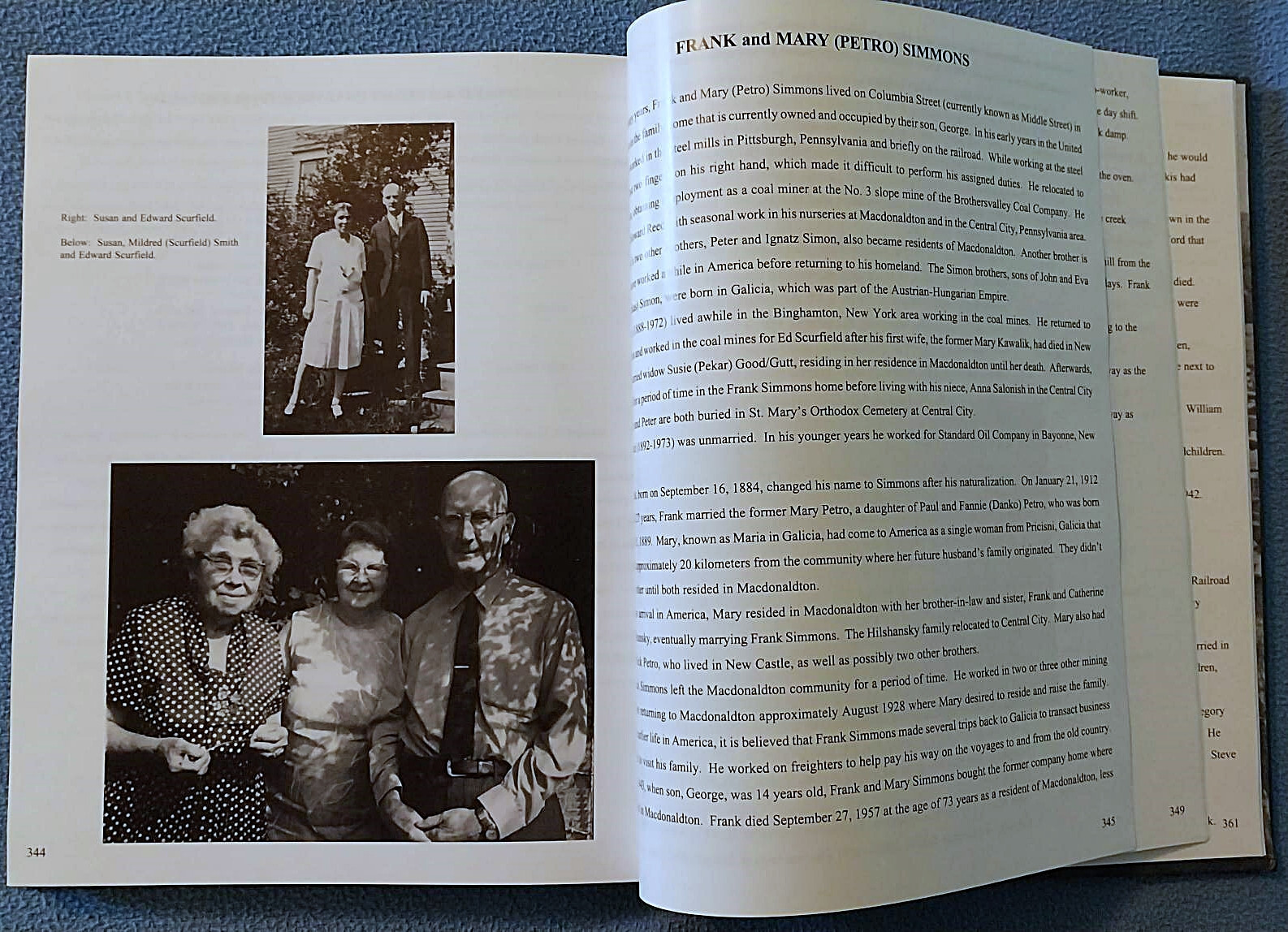 2003 Macdonaldton area, Pennsylvania history book Somerset County families mines