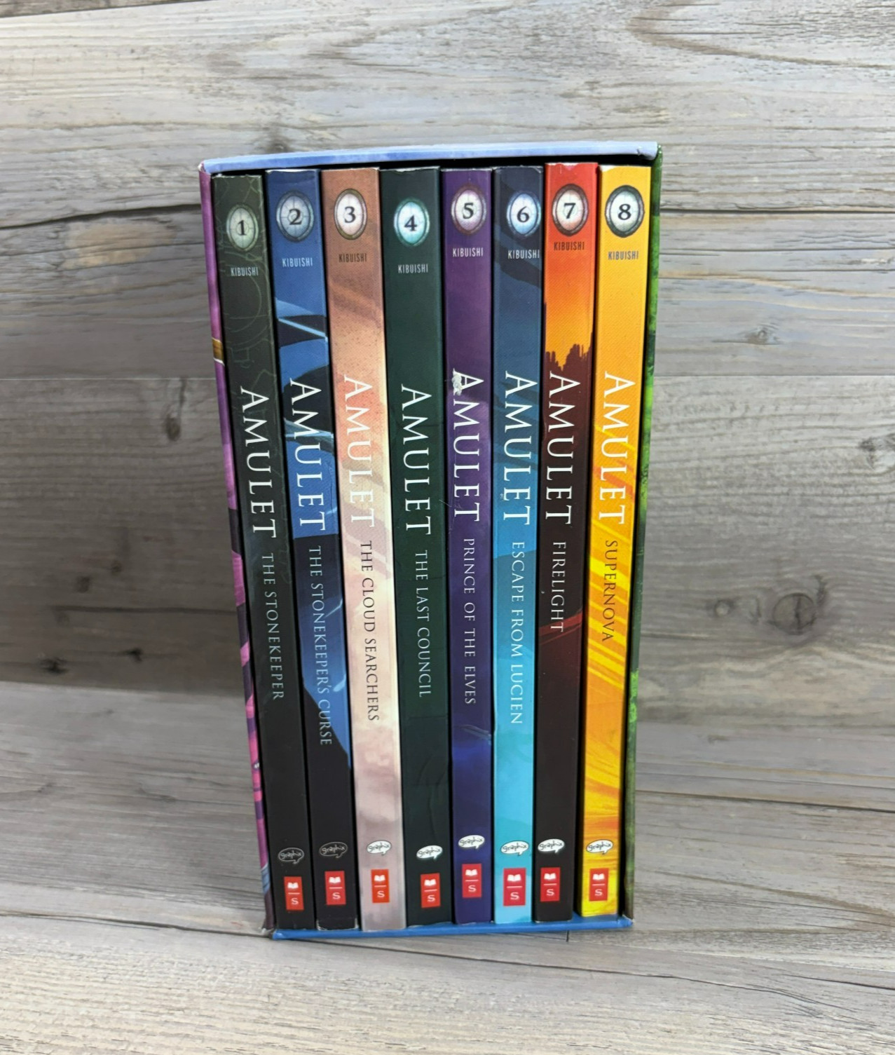 Amulet #1-8 Series Box Set Paperback Scholastic Book Collection By Kazu Kibuishi