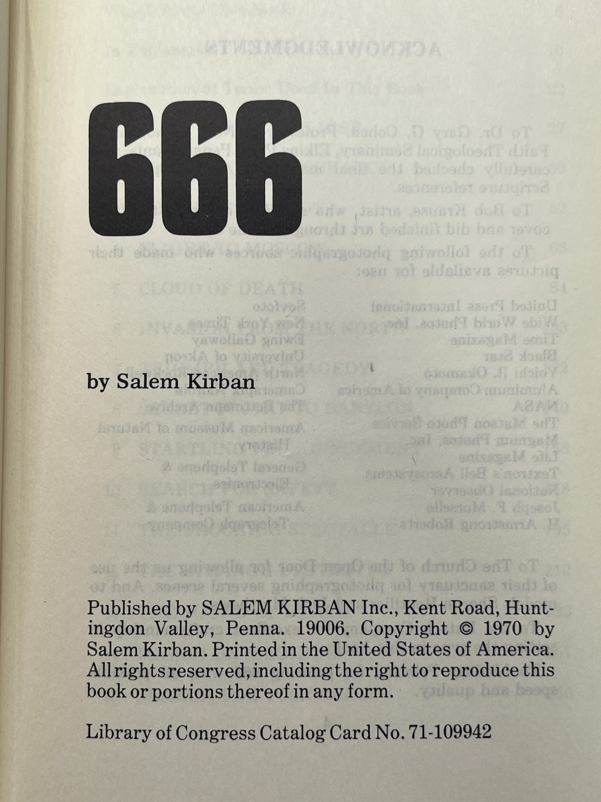666 by Salem Kirban (1970, PB) Prophecy Studies, Illustrated, End Times