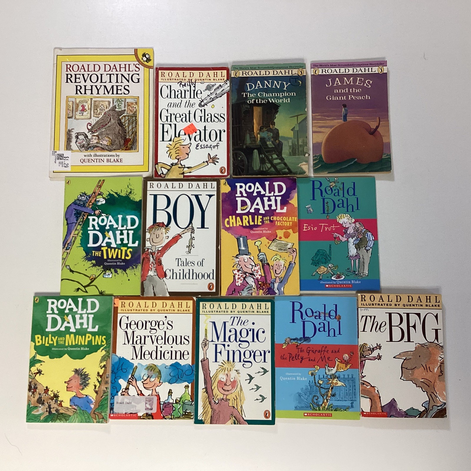Roald Dahl Book Lot of 13 Charlie Chocolate BFG Giraffe Magic Finger