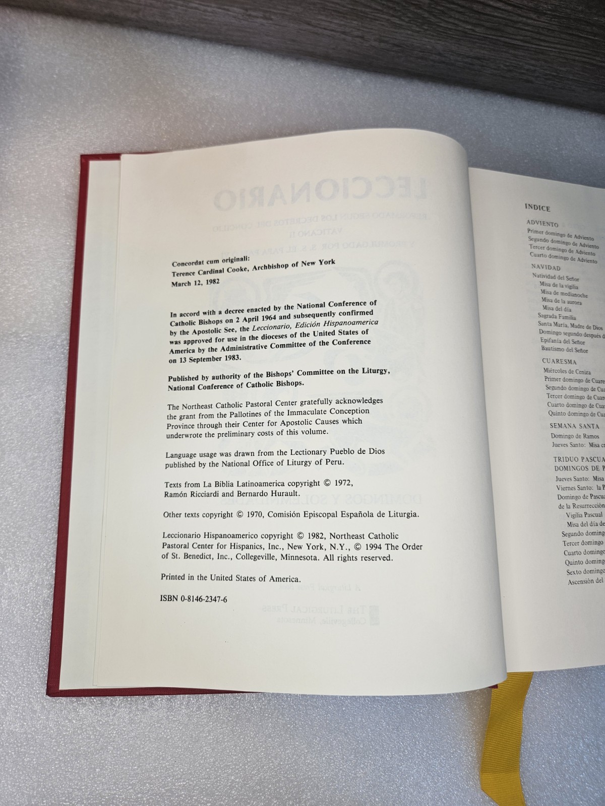 Leccionario Dominical y Solemnidades • Edición Católica • Liturgical Press 1982
