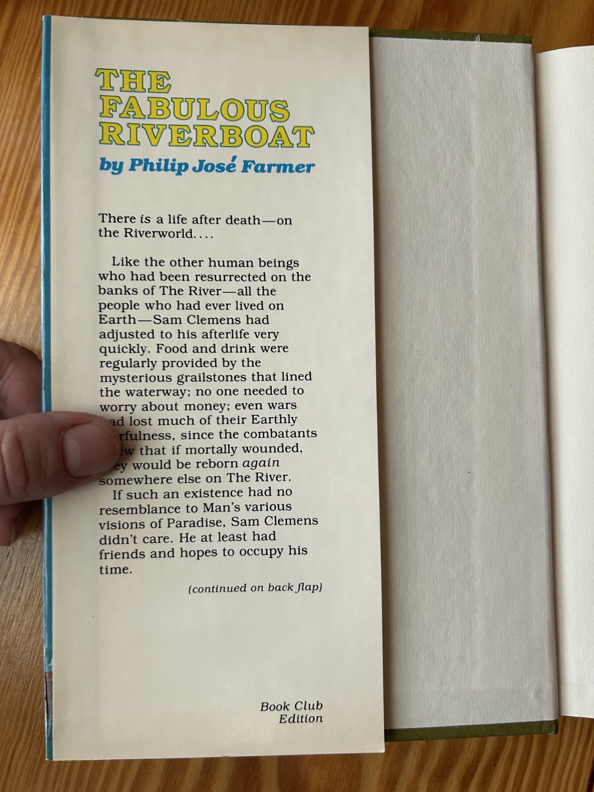 The Fabulous Riverboat by Philip Jose Farmer – 1971 BCE HCDJ – Riverworld #2