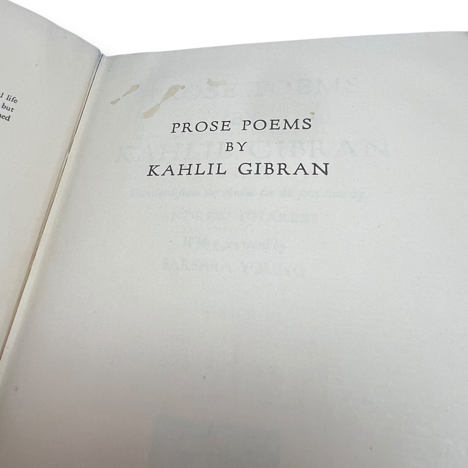 Prose Poems Kahlil Gibran Book by Alfred A Knopf