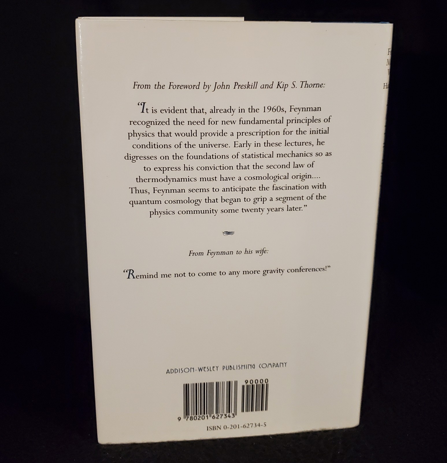 Feynman Lectures on Gravitation by Richard Feynman 1995 Hardcover DJ 1st Print