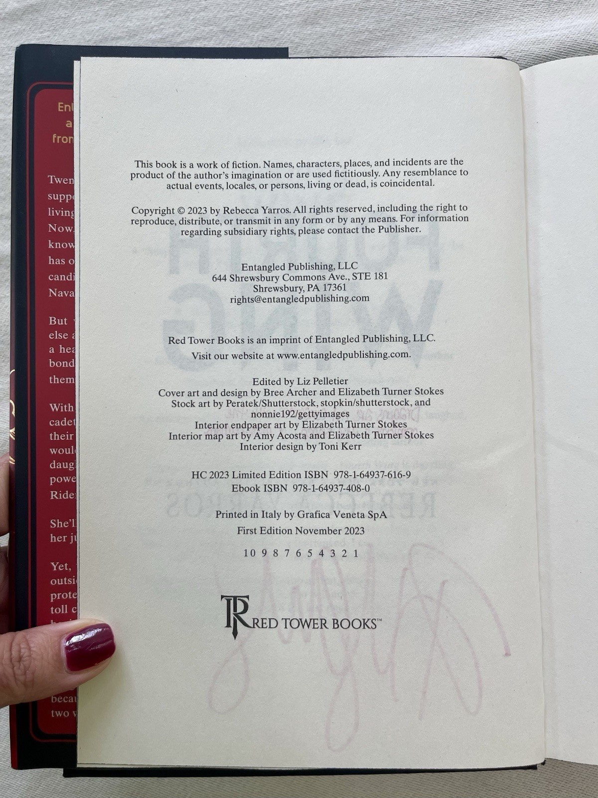 Fourth Wing Holiday Edition Rebecca Yarros SIGNED & STAMPED QUOTE First Print