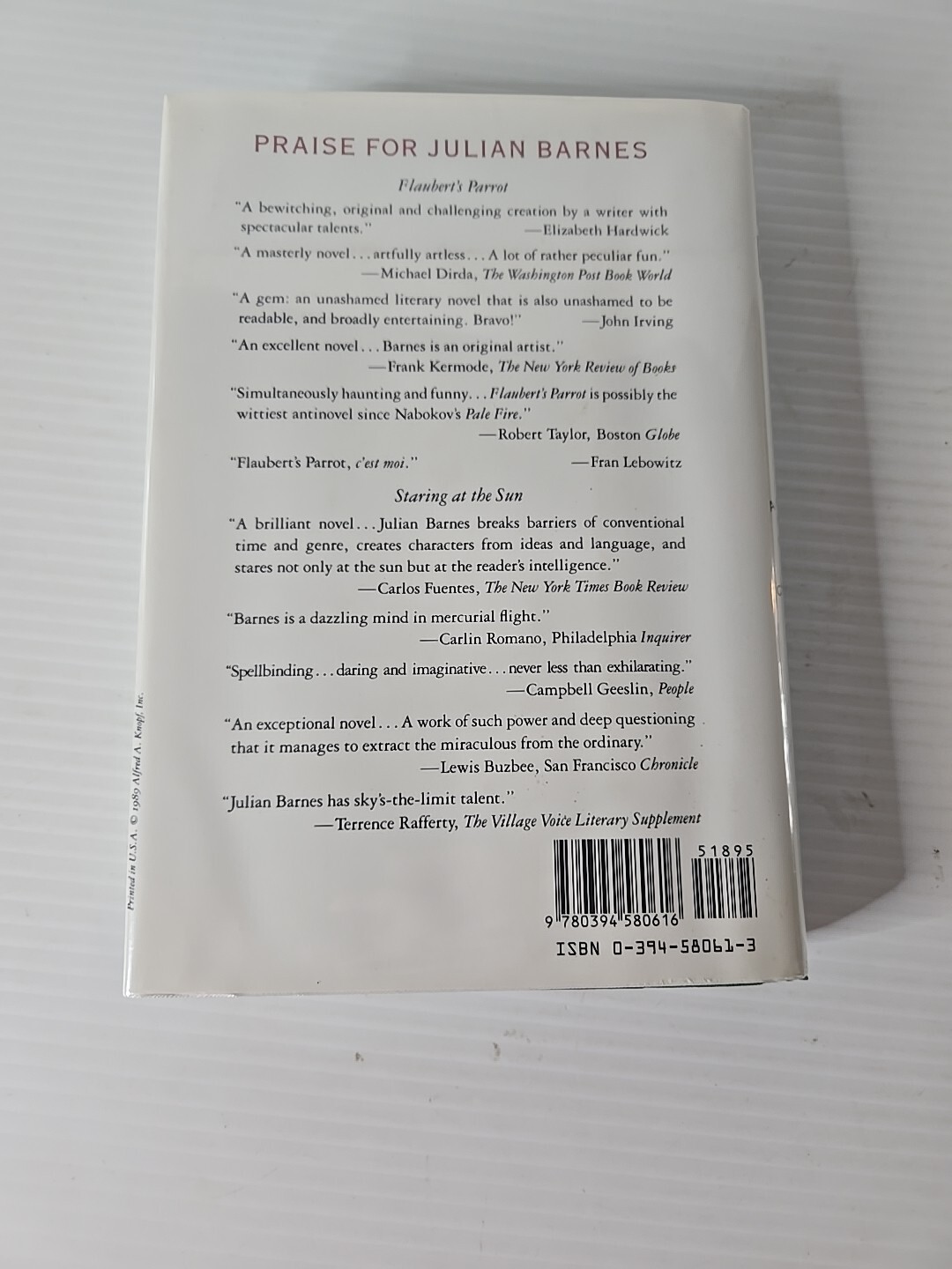 A History Of The World In 10 1/2 Chapters HCDJ Signed By Julian Barnes