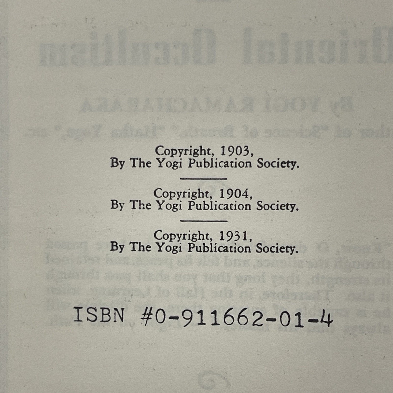 Fourteen Lessons In Yogi Philosophy And Oriental Occultism By Yogi Ramacharaka