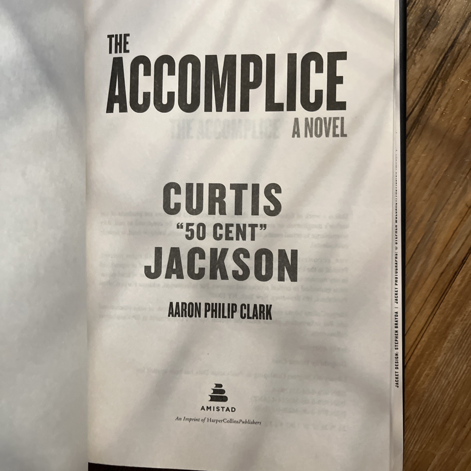 THE ACCOMPLICE BY CURTIS JACKSON 50 CENT HARDCOVER BOOK NOVEL NOT SIGNED RAPPER
