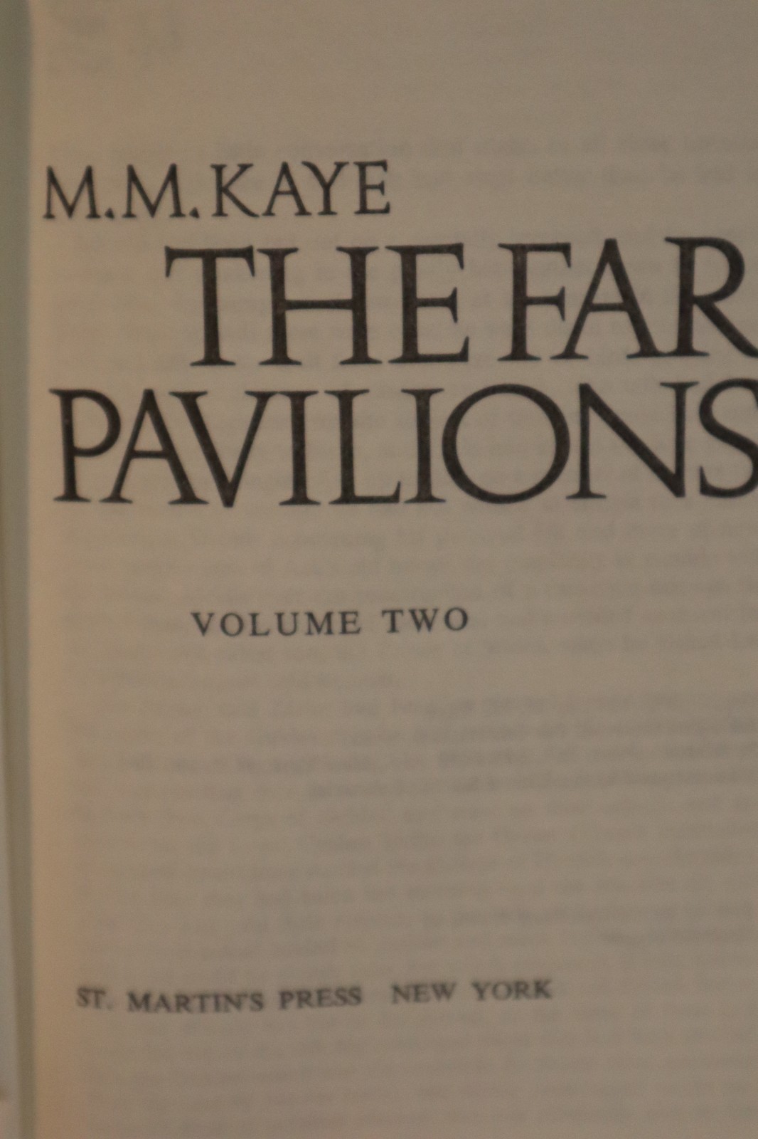 The Far Pavilions volumes 1 & 2 by M. M. Kaye St. Martin’s Press hc dj Book Club