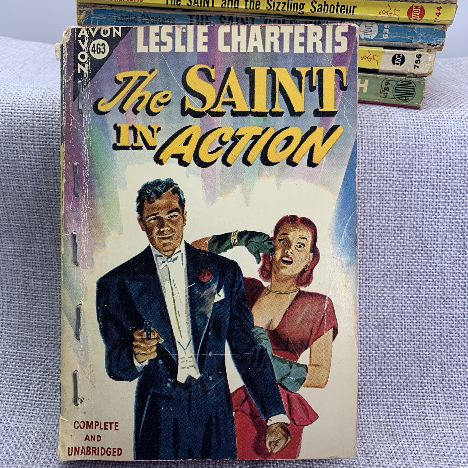 The Saint 7 book lot by Leslie Charteris Vintage 1930s 40s Paperbacks Avon