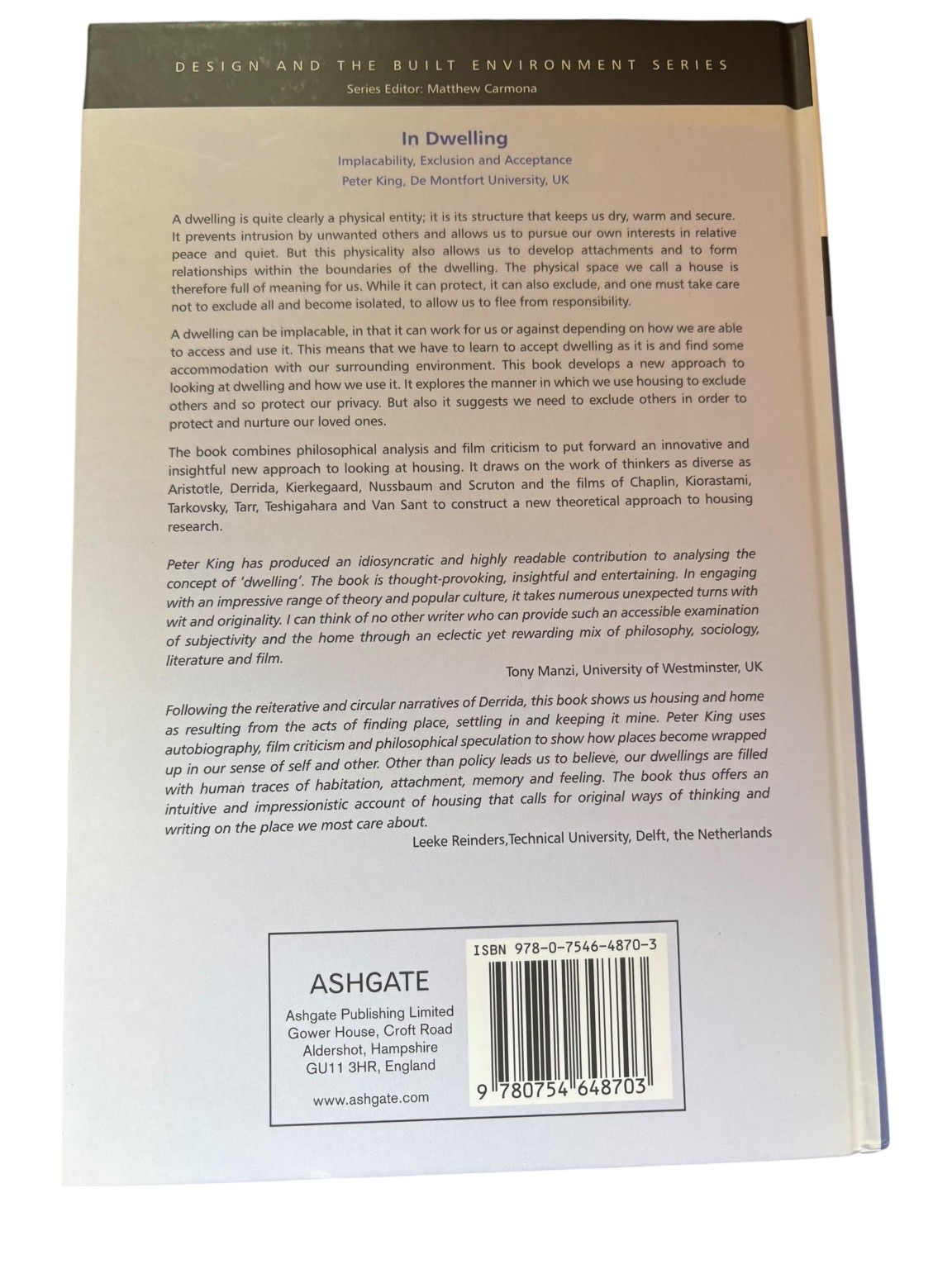 In Dwelling Peter King 2008 Implacability Exclusion Acceptance Ashgate