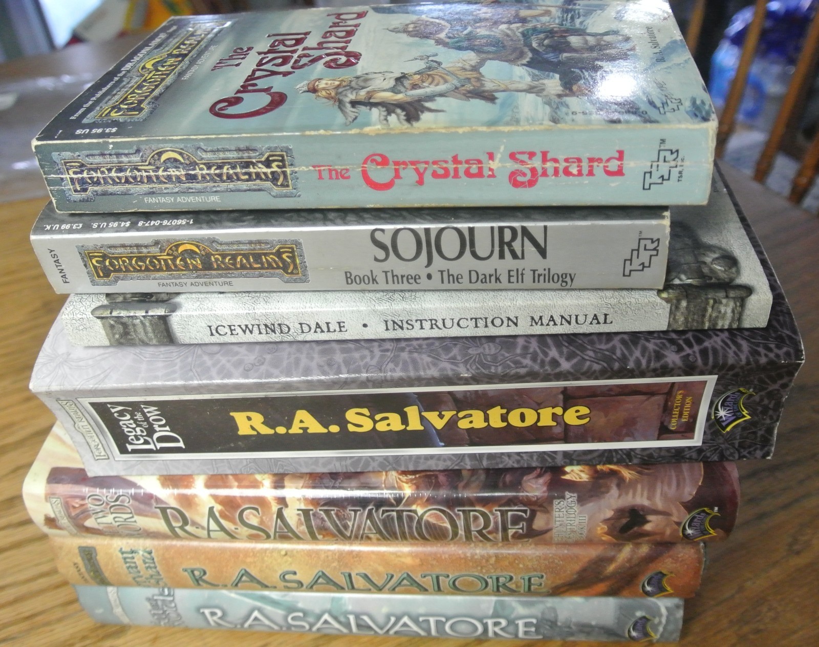 Lot of 7 Books by R.A. Salvatore, Forgotten Realms, 3 Hardcover, 4 Paperback