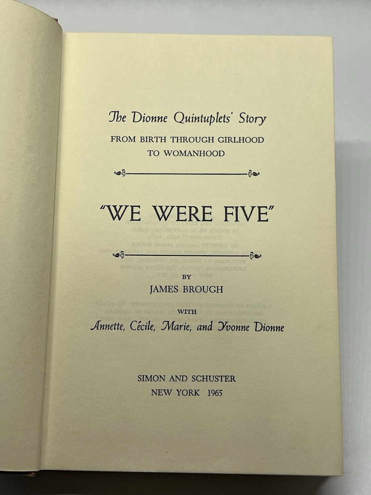 We Were Five James Brough 1965 1st Ed HC Simon and Schuster