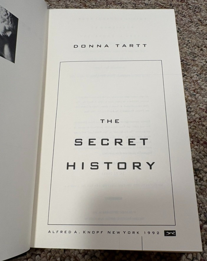 The Secret History Donna Tartt 1992 First Edition Hardcover HC No Dust Jacket