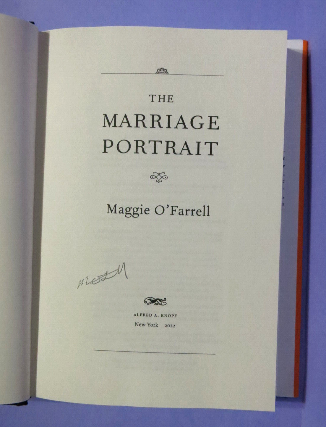 The Marriage Portrait SIGNED Maggie O’Farrell 2022 1st Edition/1st Print HCDJ