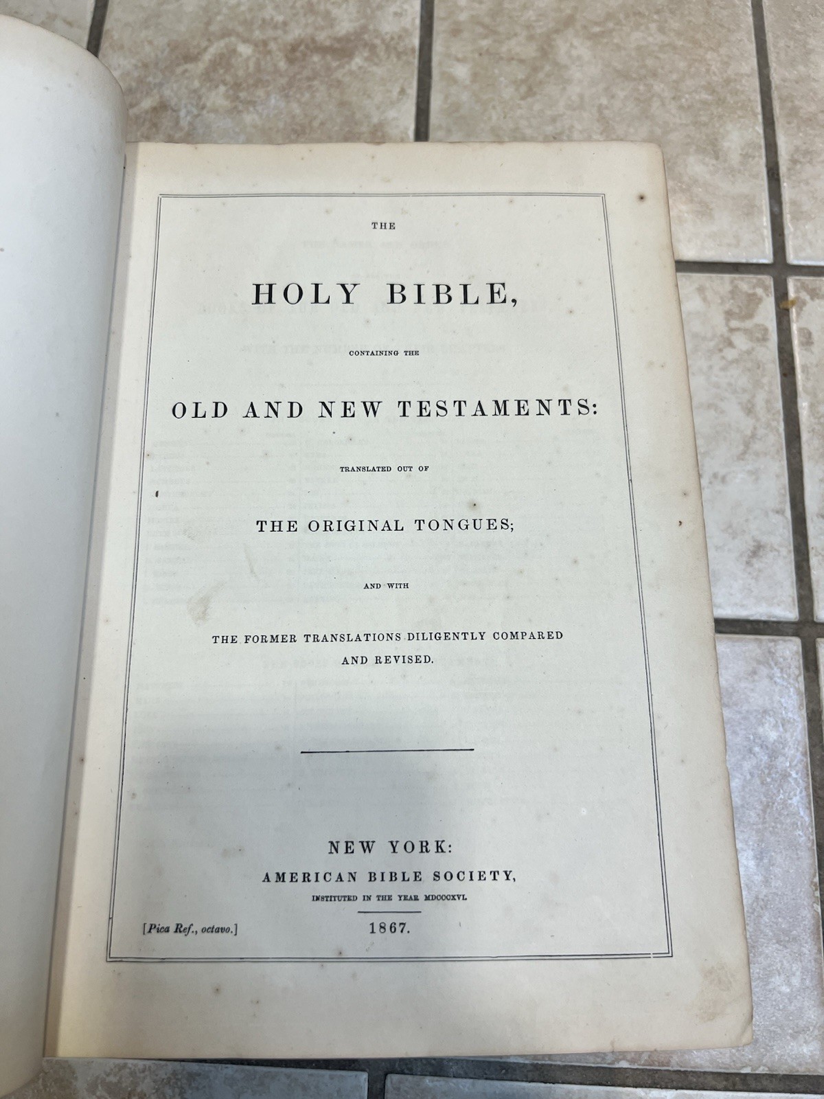 Holy Bible 1867 Old And New Testiment Leather