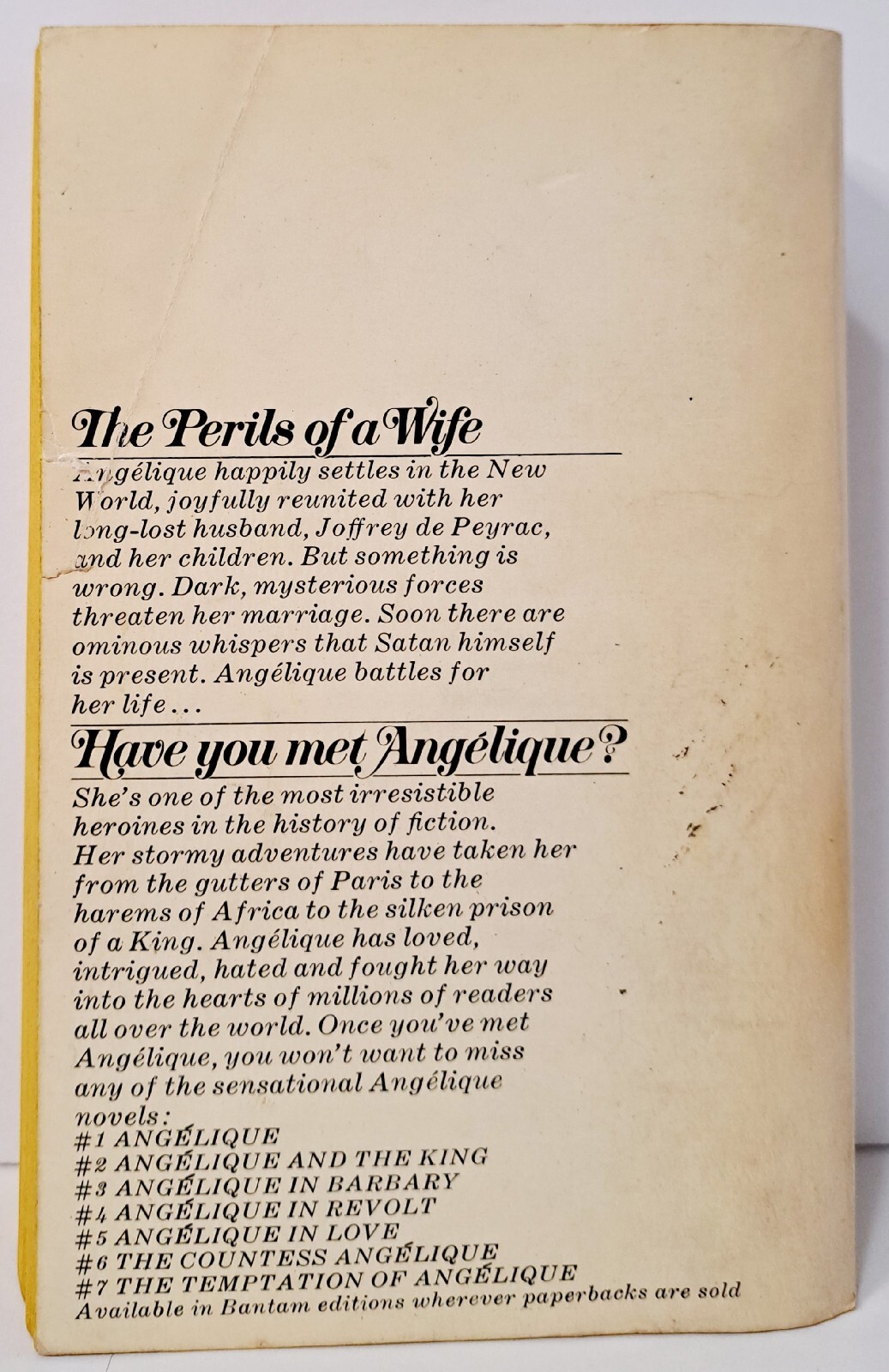 Angelique and the Demon (#8) by Sergeanne Golon ~ Bantam Ed PB 1977