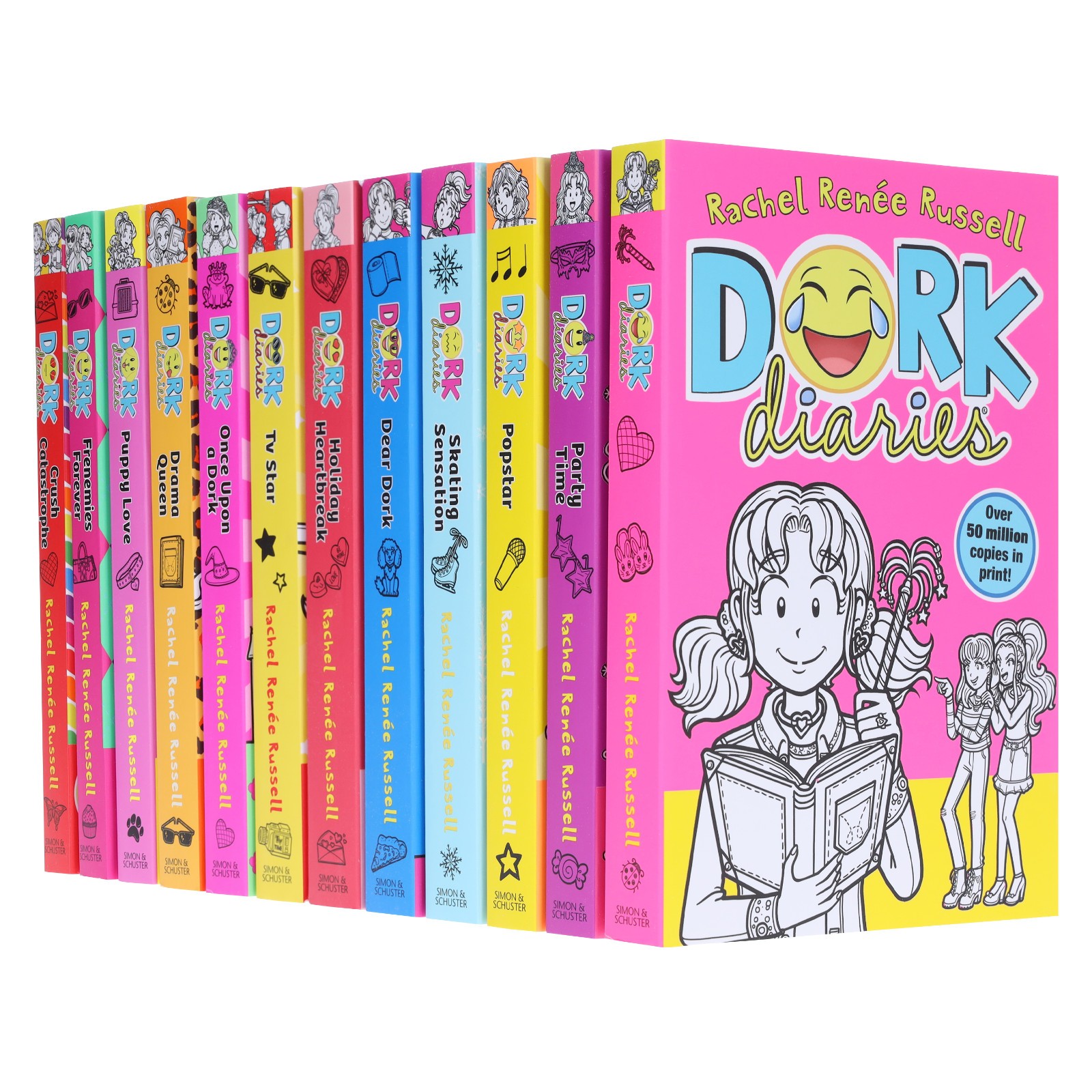 Dork Diaries Series (Vol. 1-12) By Rachel Renee Russell 12 Bks Set- Ages 9-14-PB
