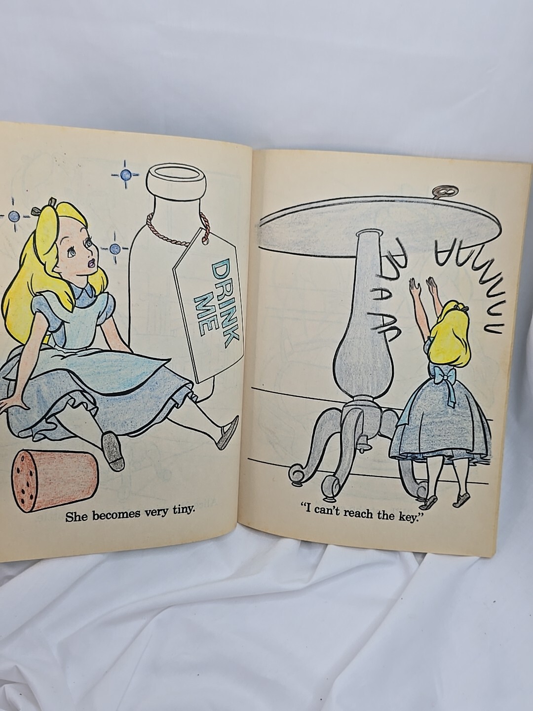 Alice In Wonderland Coloring Book Walt Disney Has Pages Colored In Vintage