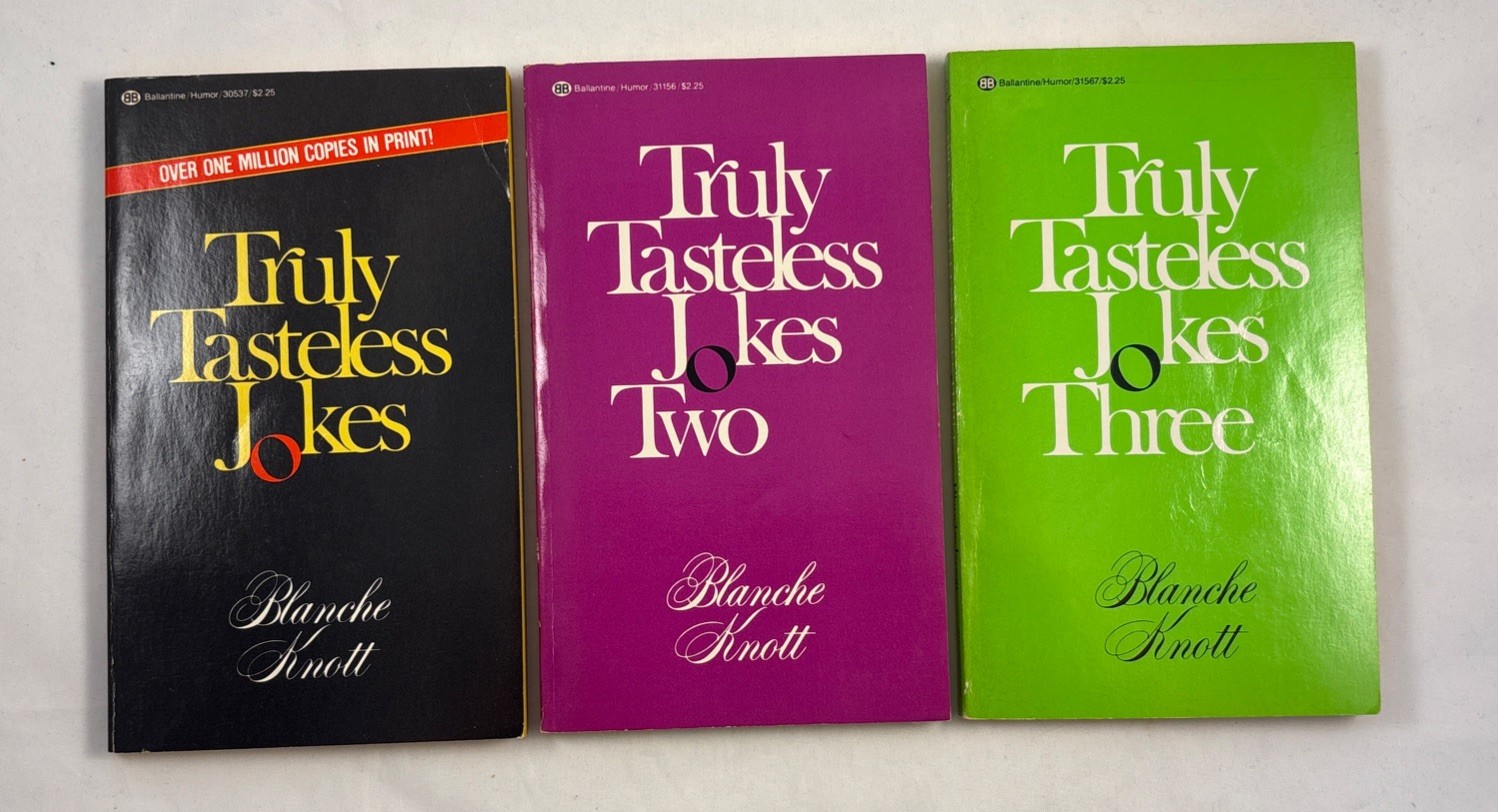 Truly Tasteless Jokes: One, Two, and Three Set Of 3 Vintage Paperback Books