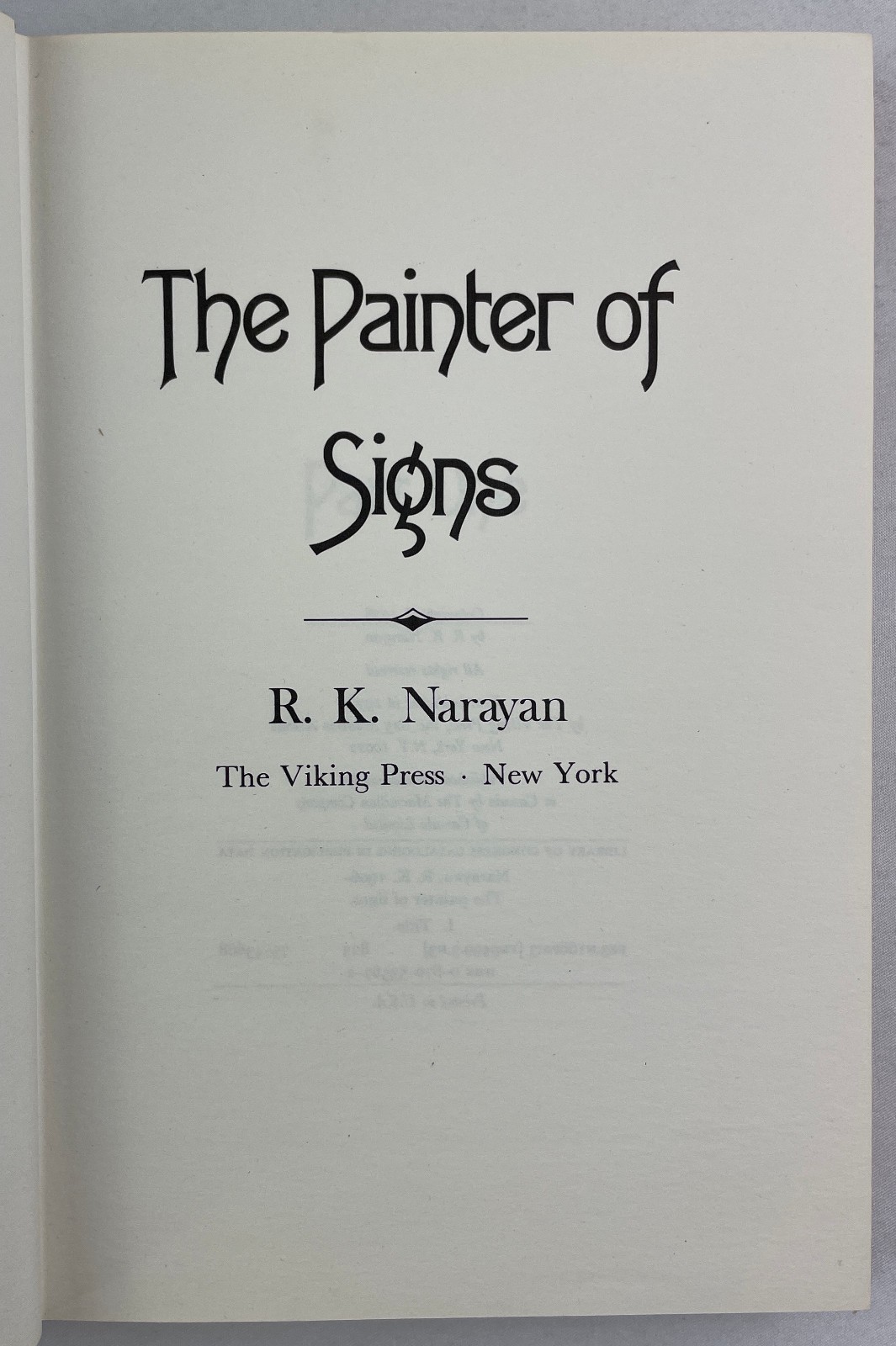 A Painter of Signs, R. K. Narayan, 1976, 1st Edition, Indian Literature, HCDJ
