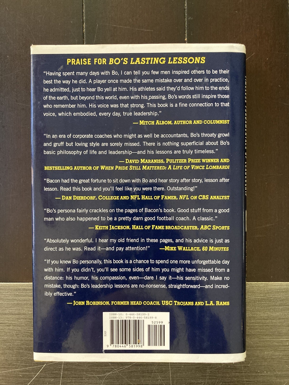 Bo’s Lasting Lessons by Schembechler/Bacon 2007 Signed First Edition Hardcover