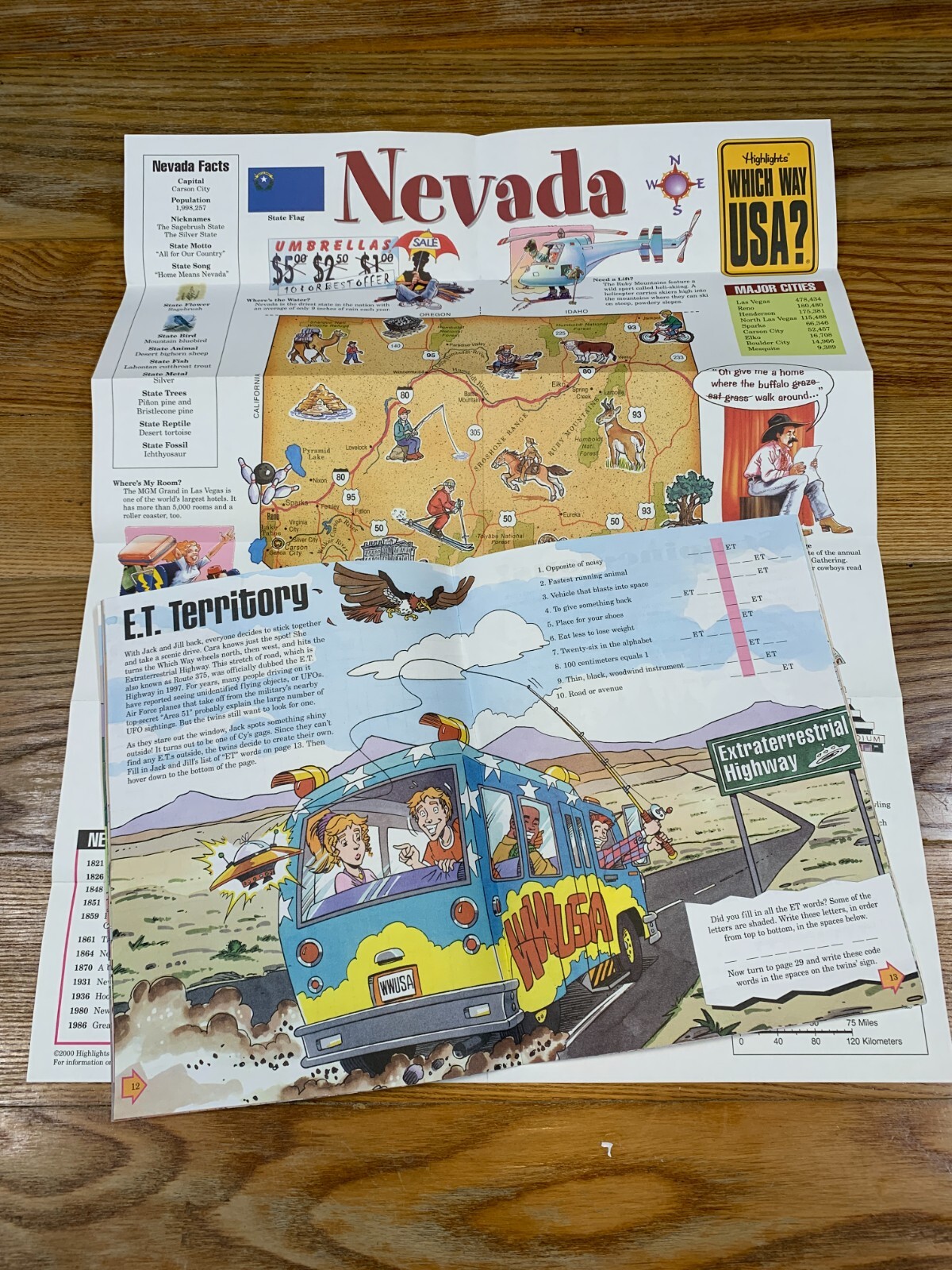 Highlights WHICH WAY USA Puzzle Books & Maps Nevada Washington Oregon California