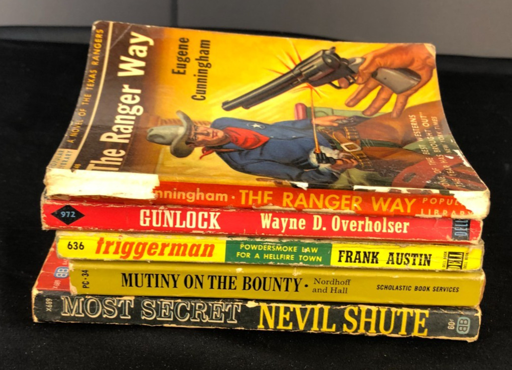 Vintage Western & Adventure Stories Paperback Novels Dell Ballantine Popular Lib
