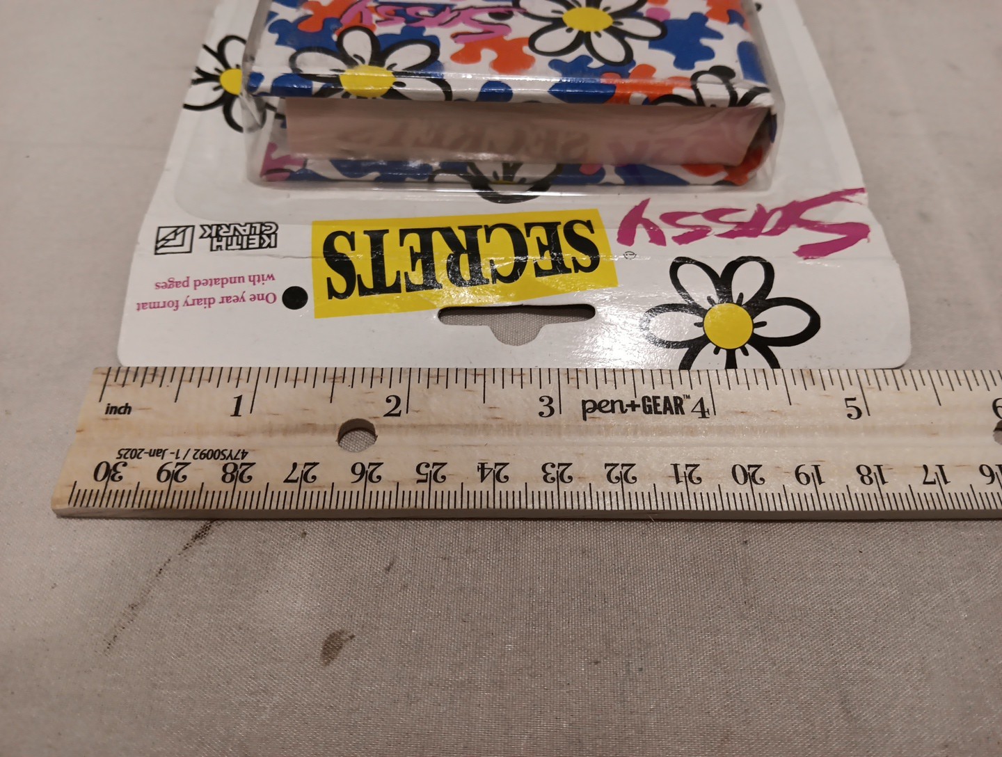 Vintage 1991 Keith Clark Sassy Secrets Diary New On Card 90s Floral Diary NOS