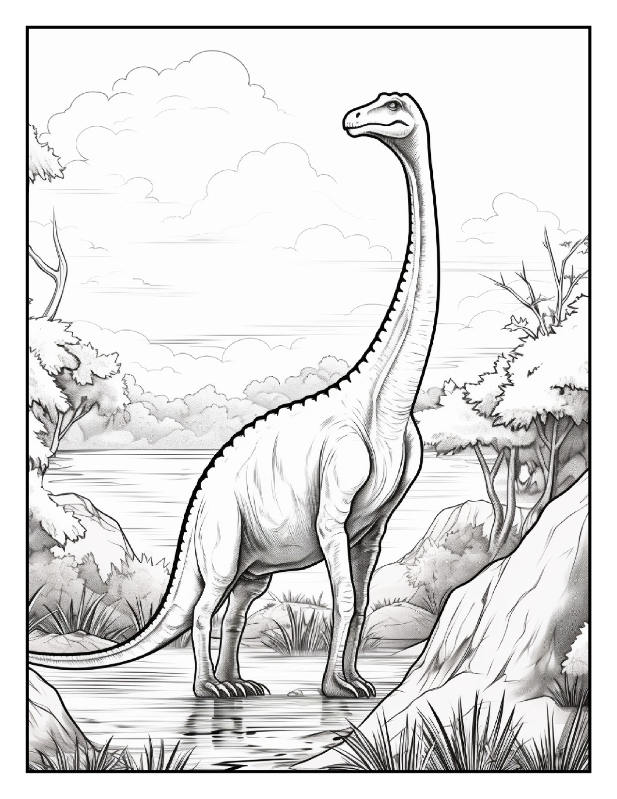 „Cute Dinosaur Coloring Book fun for allFun, Creative & Relaxing Art Pages