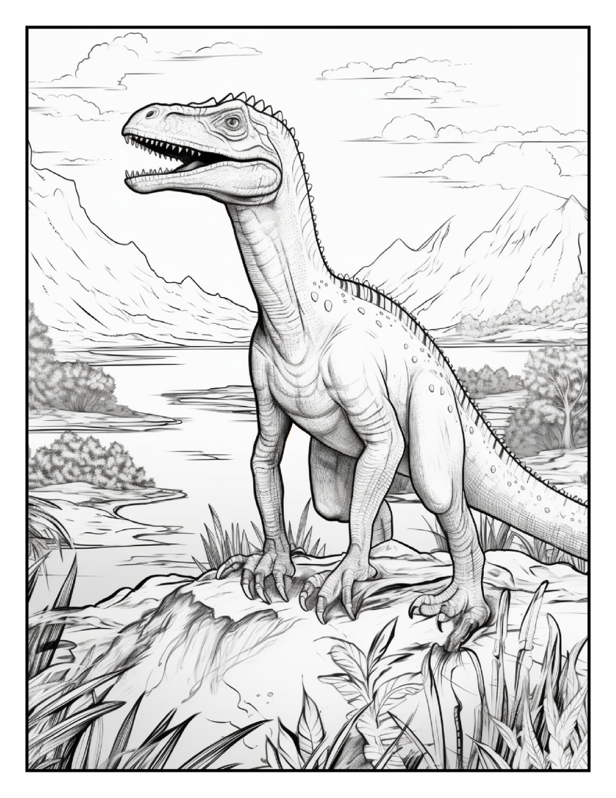 „Cute Dinosaur Coloring Book fun for allFun, Creative & Relaxing Art Pages