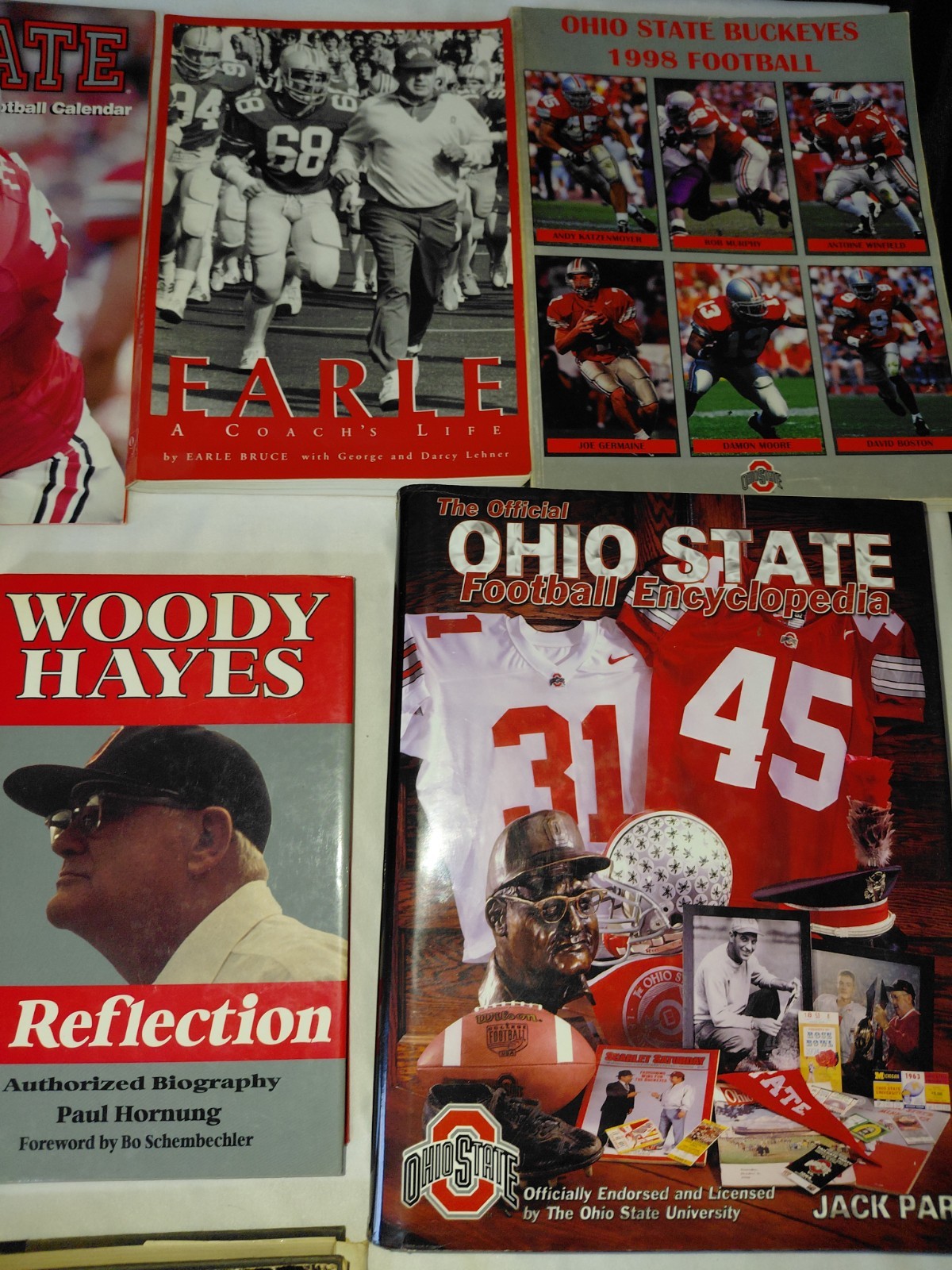 Lot Of 14 Vintage Ohio State Buckeyes Football Books- Tressel- Woody Hayes Etc.
