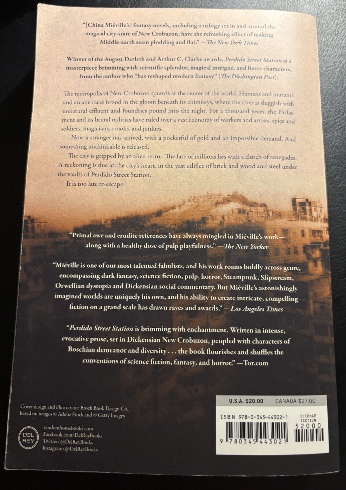 China Mieville Perdido Street Station 2022 Del Rey New Crobuzon Fantasy Trade PB