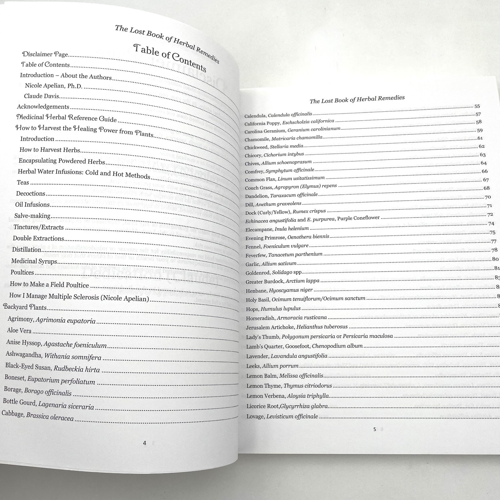 The Lost Book of Herbal Remedies Nicole Apelian, Ph.D and Claude Davis 2020 VG