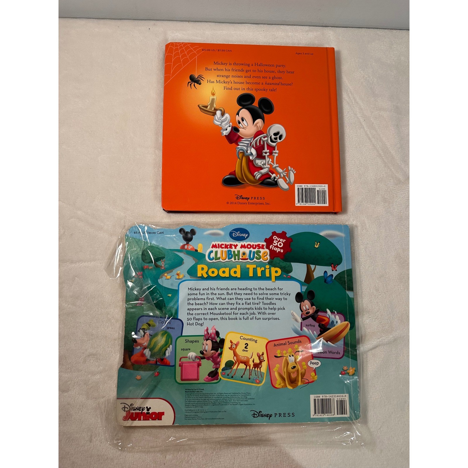 Disney Mickey Mouse Book Bundle Spooky Night & Clubhouse Road Trip Lift-the-Flap