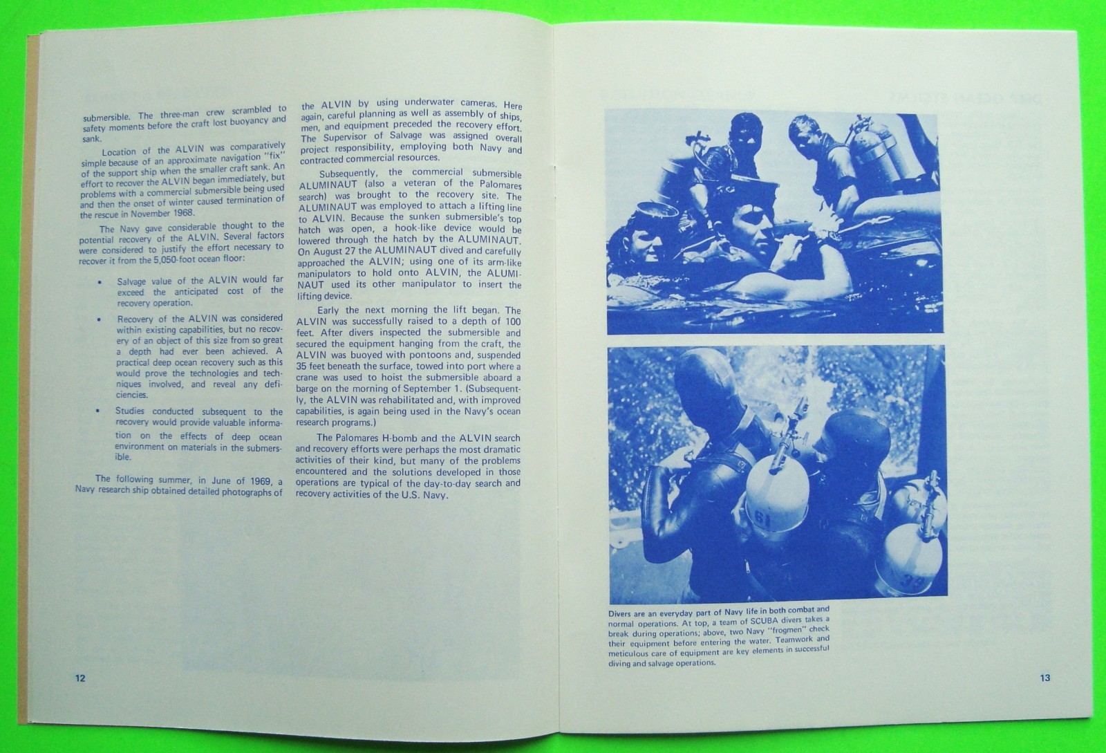 1974 DIVING AND SALVAGE IN THE U.S. NAVY Official USN Book BOB CARLISLE Xlnt+++