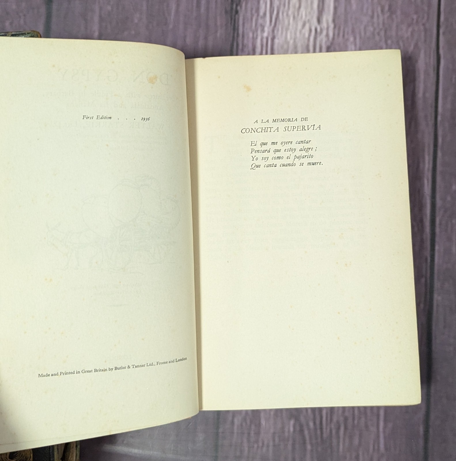 Don Gypsy – Adventures with a Fiddle – by Walter Starkie – 1936 first edition